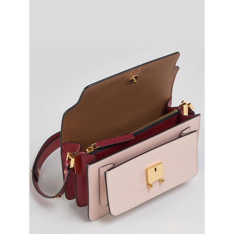 MARNI Trunk Bag EW, Gold Brown/Quartz/Burgundy